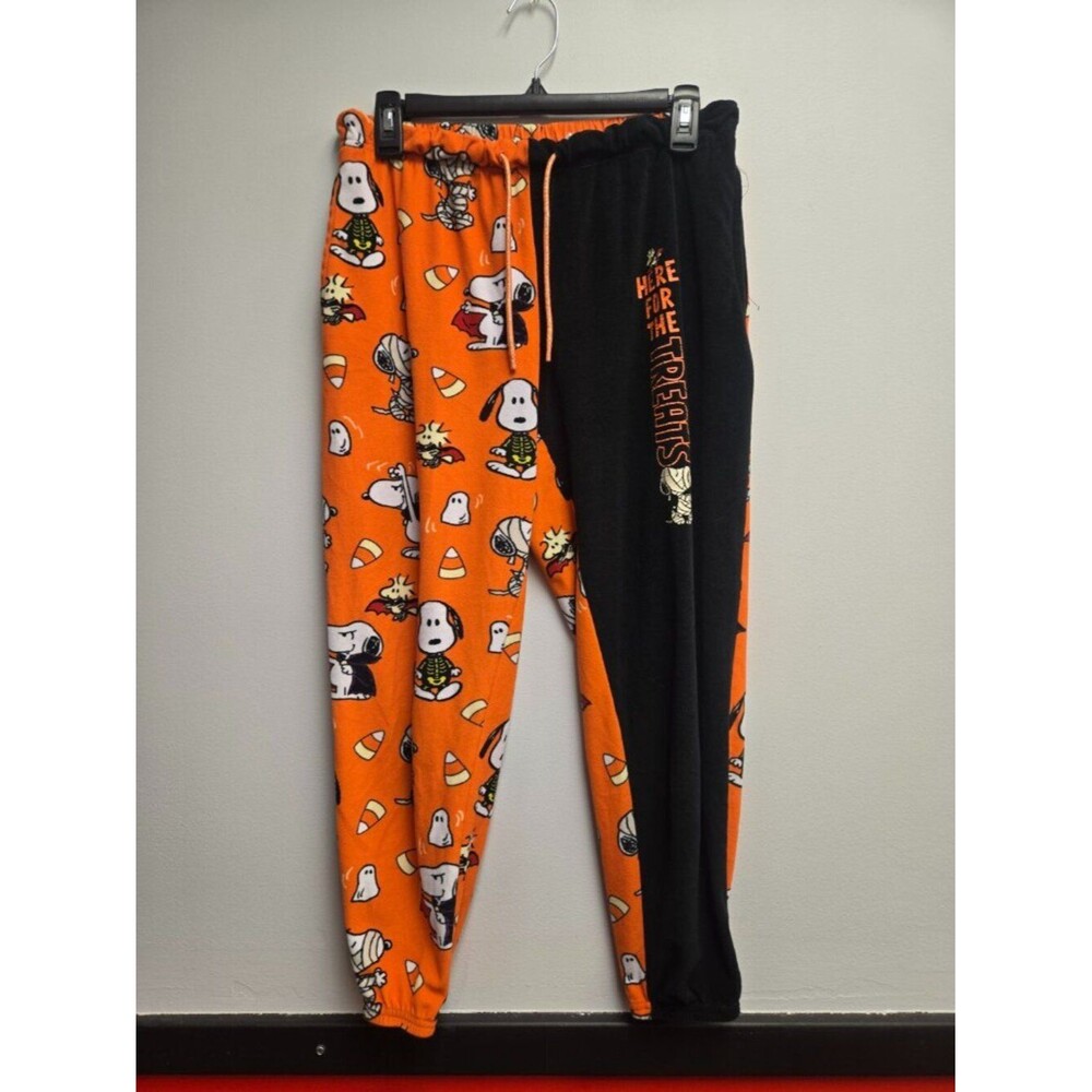 Snoopy Peanuts Halloween Pajama Pants Kids Unisex Small S 4-6 Fleece Sleepwear